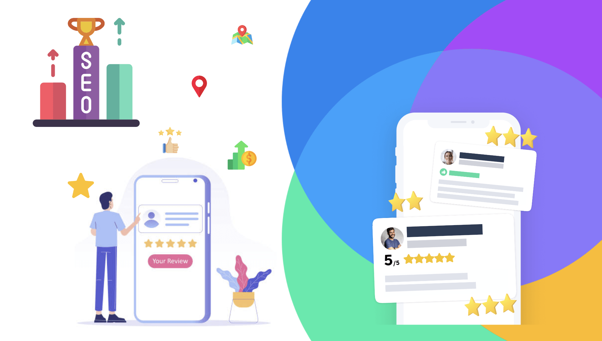 Interface de gestion des avis Google My Business